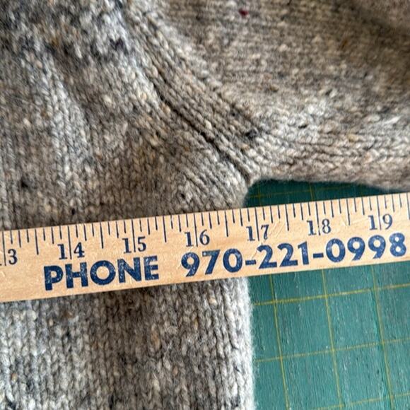 Aran Crafts 100% Wool Heavy Knit Long Front Zip Hoodie Gray Sweater Ireland XXS - Picture 5 of 6